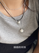 噜噜韩国饰品s925银单颗大珍珠，项链气质百搭叠戴神器设计师潮