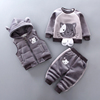 男女童宝宝加厚加绒棉衣，三件套装童装婴幼儿冬装，卫衣套装1-2-3岁4
