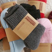 保暖兔羊毛袜子加厚毛圈袜，冬季中筒袜，纯色超厚女士多色兔毛袜