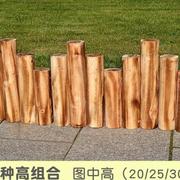 碳化防腐f浅色木桩装饰花园阳台实木栅栏圆柱篱笆围栏户外室