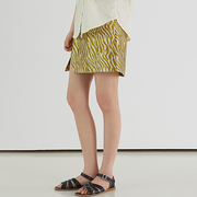 StudioFun高级设计感小众西装半身裙女夏季复古斑马纹a字短款裙子