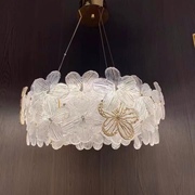 花朵客厅吊灯2023轻奢简约琉璃水晶灯，卧室餐厅设计师法式灯具