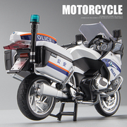 宝马警用摩托车模型R1250RT合金仿真儿童玩具车男孩警察车模交警