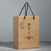 牛皮纸手提袋阿胶糕包装袋纯手工高级食品定制高级袋春节袋子