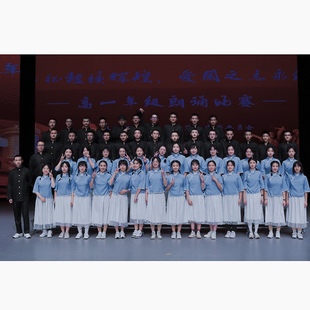 民国风学生装女五四，青年复古文艺日常毕业班，服舞台合唱拍照演出服