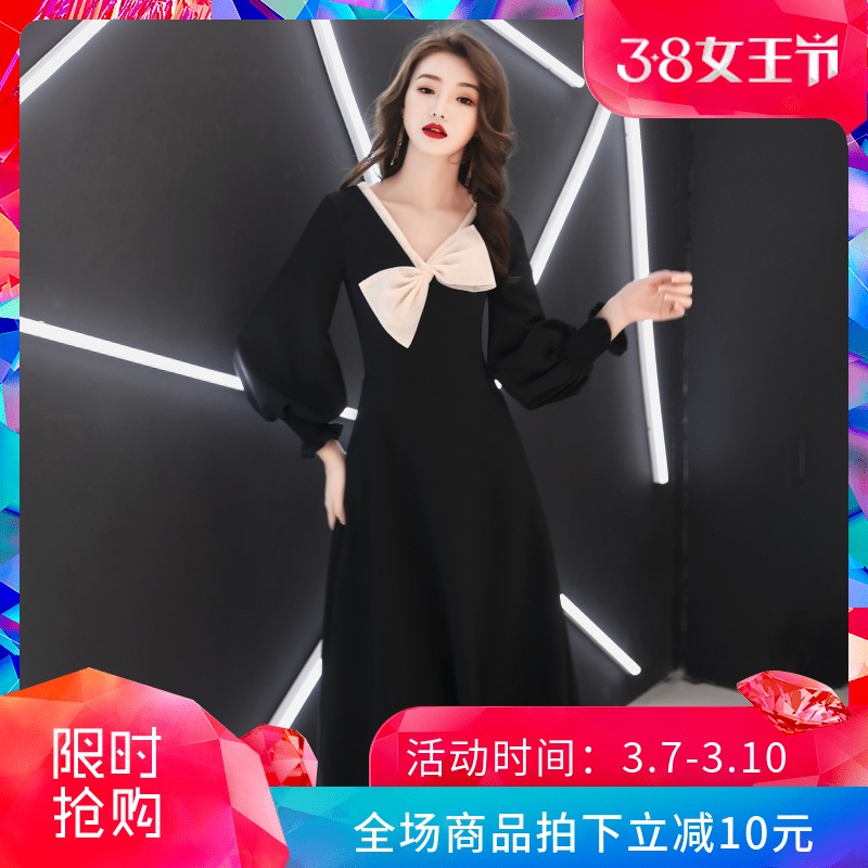 年会小晚礼服裙女2019新款春宴会洋装名媛晚宴生日连衣裙黑色在类目 女装/女士精品, 婚纱/旗袍/礼服, 礼服/晚装中 - 来自Buy2taobao.com提供专业的淘宝代购服务