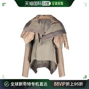 香港直邮RICK OWENS 女士毛呢拼接羽绒围脖夹克RP20F2726 RP20F27