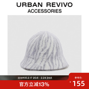 urbanrevivo2023秋冬女士，时髦高街撞色花纹，渔夫帽uawa30206