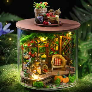 智趣屋diy小屋圆梦瓶手工，制作房子童话，花园玻璃玩具模型生日礼物