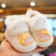 婴儿鞋子冬季01岁女宝宝加绒保暖加厚不掉跟鞋软底防滑学步棉鞋