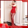 zs名品越南设计师glamdoll24抹胸，高腰网纱拼接性感女神红色长裙