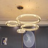 水晶吊灯客厅灯现代简约轻奢大气圆环餐厅灯高级感大厅灯2024