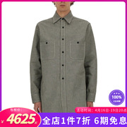 maisonmargiela男士牛仔衬衫，纯棉长衫长袖，上衣系扣灰色ss24