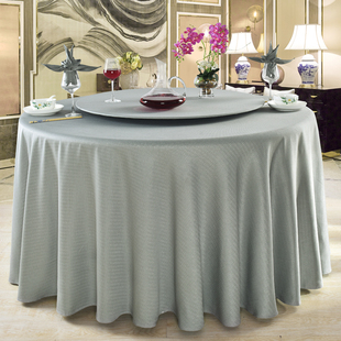 酒店圆桌布布艺菱形提花台布中欧式桌布家用餐厅转盘套加厚可定制