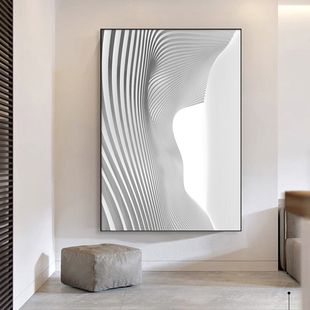 黑白风格线条高级感客厅装饰画现代简约玄关几何抽象极简艺术挂画