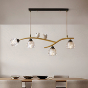 北欧风格全铜餐厅灯吊灯，轻奢饭厅灯，现代简约创意餐桌灯吧台灯具