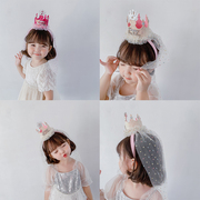 生日发箍帽子蛋糕装饰场景，布置女孩儿童周岁公主头饰派对用品