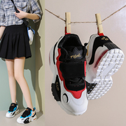 韩版ulzzang魔术贴眼镜蛇，运动鞋男女2024春季复古百搭气垫篮球鞋