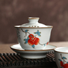 汝窑三才盖碗大号茶杯泡茶碗，开片陶瓷可养家用单个功夫茶具手抓壶