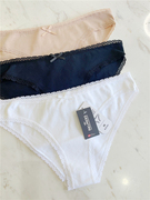 5件欧美外贸原单基础款简约纯色纯棉低腰女士三角内裤