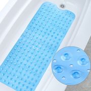 浴缸防滑垫淋浴房浴室卫生间，带吸盘塑料垫子，长条汽泡透明地垫1米