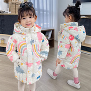 宝宝冬装外套长款羽绒棉衣服女童男小孩女1一2周岁3岁半4岁多5到6