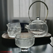 家用水晶商务中式个人茶壶套装器琉璃泡茶茶具茶杯直供