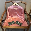 粉黛-1 芳华设计新中式桃粉色醋酸拼接外套复古国风短双层开衫