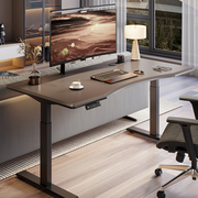 名造电动升降桌智能，工作台式双人，电竞桌办公桌弧形书桌家用电脑桌