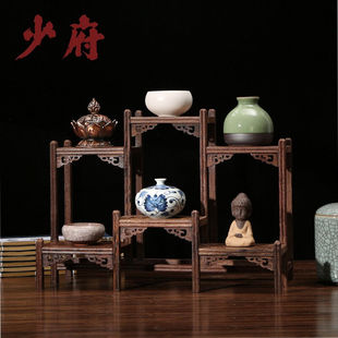少府红木博古架置物架桌面，摆架桌上摆件展示架中式多宝阁紫砂壶茶