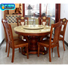 大理石餐一桌六椅欧式餐桌韩式古圆形桌橡木韩式中式岩板
