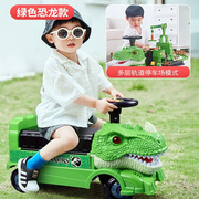 儿童号大可坐人玩具车可喷水消防学步四轮滑行车工程2合1男孩恐龙