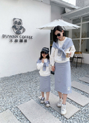 亲子装2023春装母女装时尚休闲套装洋气两件套韩版卫衣半身裙