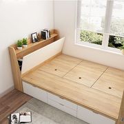 现代简约榻榻米床衣柜一体组合小户型定制多功能储物床卧室收纳床