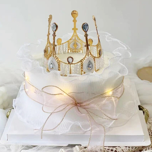 网纱蛋糕装饰摆件皱皱纱丝带，花束蛋糕围边女神生日甜品台装扮