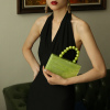 011-1osholynne时尚亚克力系列晚宴包女包斜挎包磁扣绿色方盒造型