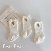 婴儿袜子冬加厚加绒保暖新生儿珊瑚绒高筒袜秋冬季宝宝松口中筒袜