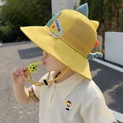 儿童防晒帽夏季男女童，防紫外线太阳帽宝宝卡通，网眼大檐遮阳渔夫帽