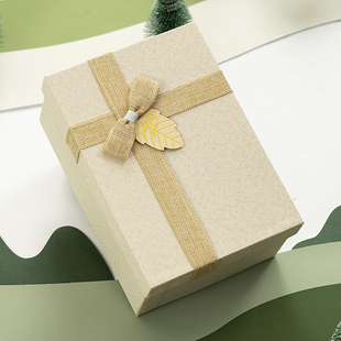 麻布礼物盒礼盒空盒子生日盒子包装盒送男生情人节定制围巾盒