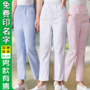 男女护士裤子白色冬松紧腰加厚粉色蓝色夏季大码医生护士服工作裤