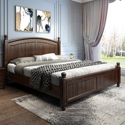 美式床实木床白蜡木 现代简约欧式床双人床1.米公主床1.8m田园床