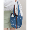 牛仔帆布包包女2023韩国字母篮子，水桶包春夏(包春夏，)小众单肩包购物袋