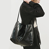 韩国设计师品牌coket同款ins博主油蜡皮水桶斜挎包女大容量单肩包