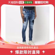 香港直邮dsquared2男士蓝色，迷彩贴片牛仔裤s71lb1031-s30789-47