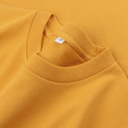 230g重磅纯棉短袖t恤纯色姜黄色(姜，黄色)阿美咔叽，情侣基础款男女宽松上衣