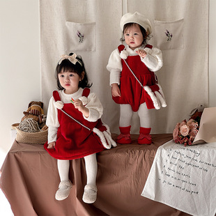 新生儿冬季包屁衣打底衫，婴幼儿年款套装，裙子连体衣姐妹装可爱套装