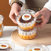 巴斯克蛋糕盒透明圆形打包盒4寸迷你甜品蛋糕西点油纸包装盒烘焙