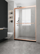 不锈钢静音淋浴房移门浴屏一字型卫浴门淋浴隔断推拉门浴室玻璃门