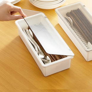 筷子笼带盖家用汤勺篓，筷子筒厨房沥水，放筷勺子餐具收纳盒筷笼盒子