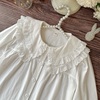 女童白色衬衫纯棉洋气女宝宝娃娃领衬衣2024年春季小女孩上衣